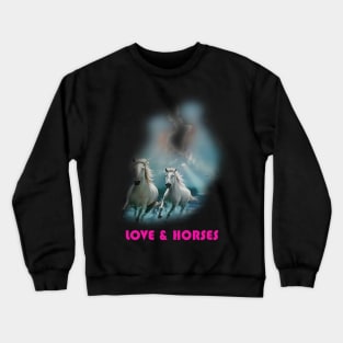 Love & Horses design Crewneck Sweatshirt